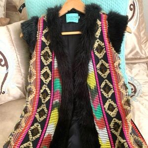 Anthro Penny Lane Judith M Embroidered Vest